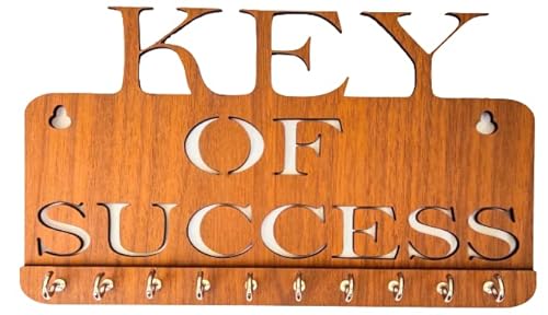 My Dream Carts Organizador de llaves de éxito especial de madera para decoración de pared del hogar, madera MDF, soporte de gancho elegante para colgar llaves de oficina para llaves de pared