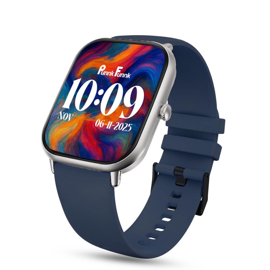 PunnkFunnk H9 1.96” HD Display Smartwatch for Men & Women | Bluetooth Calling | Heart Rate | SpO2 | Sleep Monitor | 100+ Sports Modes | IP67 Waterproof Fitness Watch for Android & iOS - (Dark Blue)-image-14