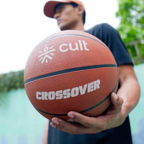 Image of Cult Basketball Size 7 Crossover for Men & Women Indoor Outdoor Basketball with Superior Grip & Bounce Durable Rubber Training & Match Ball with Butyl Bladder - Brown