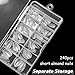 AddFavor Short Almond Gel Nail Tips, 240pcs Acrylic Nail Tips Almond Full Cover Clear Press on Nails False Tips for Nail Extension, 12 Sizes Short Fake Nails