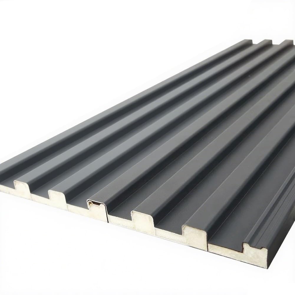 Blachy dachowe ze stopu aluminium, izolowane panele faliste z wypełnieniem z poliwęglanu do szklarni i pawilonów 1,7 cm zadaszenia szare 13 x 120 cm