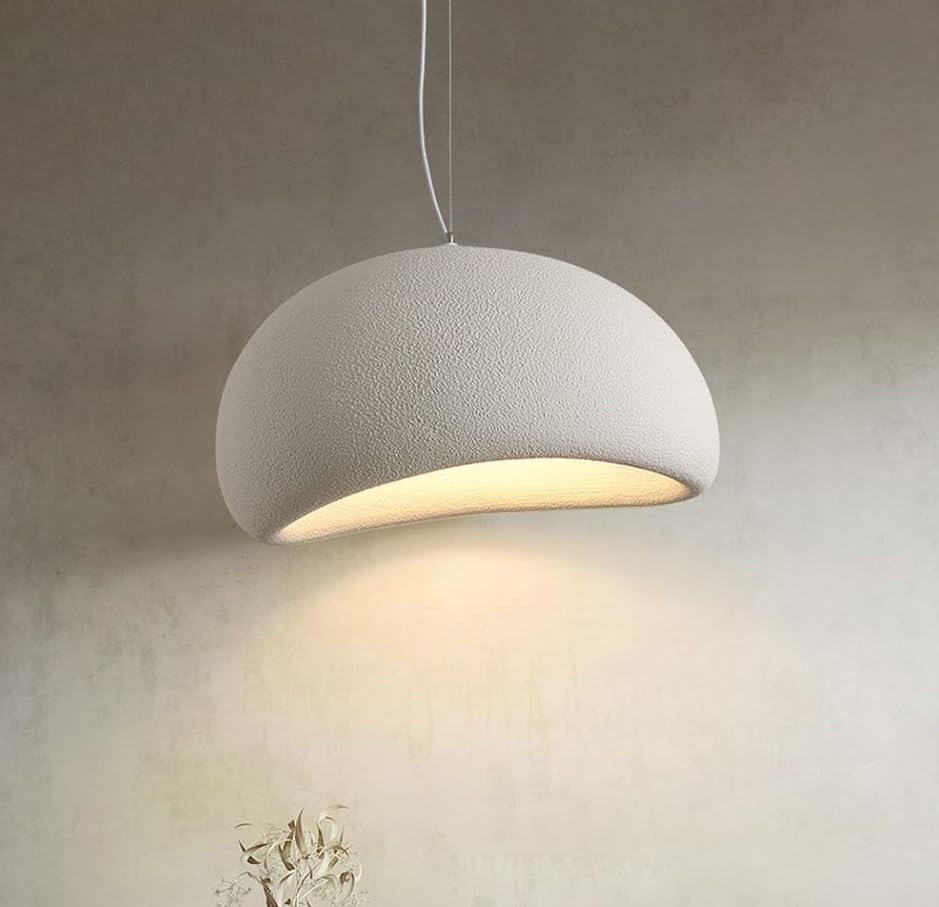 Dopa Dopastore Lampadario a Sospensione Attacco E27 Design Moderno Stile Minimal Lampadario Wabi Sabi 40/50/60CM Portalampada Bianco da Interno IP20 (40 CM)