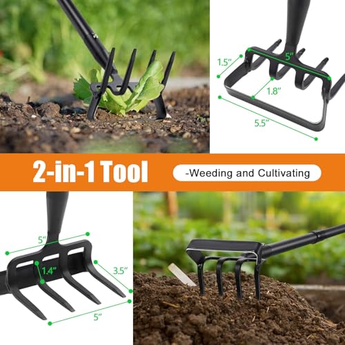 image for cogardenshower Heavy Duty Hula Hoe Garden Tool - Sturdy Metal Stirrup 