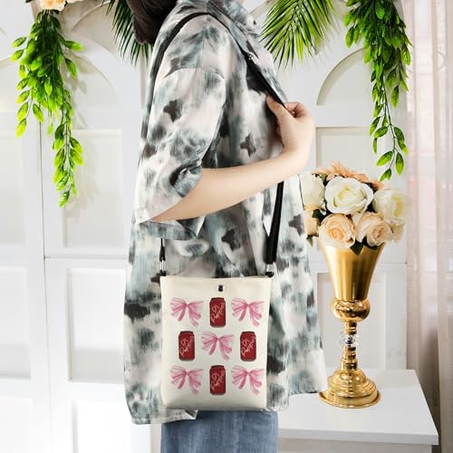 WCGXKO Pink Bow Soda Drink Crossbody Bag Soda Addict Gift for Soda Drink Lover4