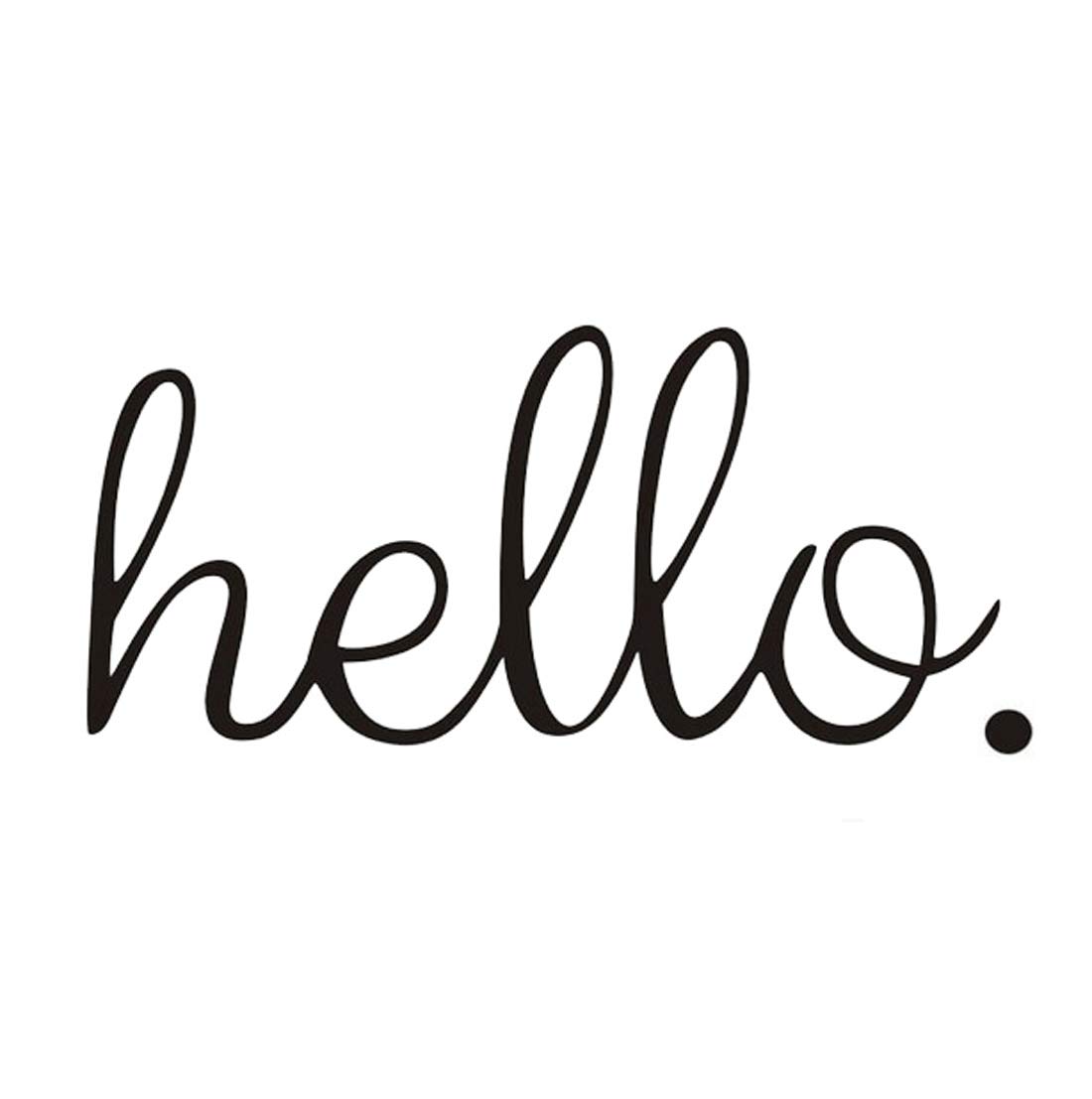 Nema Waterproof Self Adhesive Hello Sign Door Sticker - Black-image-42