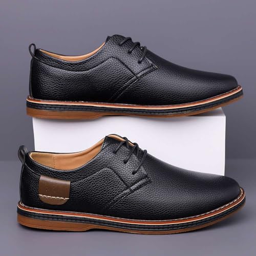 Men's Oxford Shoes Casual Leather Dress Shoes Breathable Lace Up Shoes for Business Office Wear3