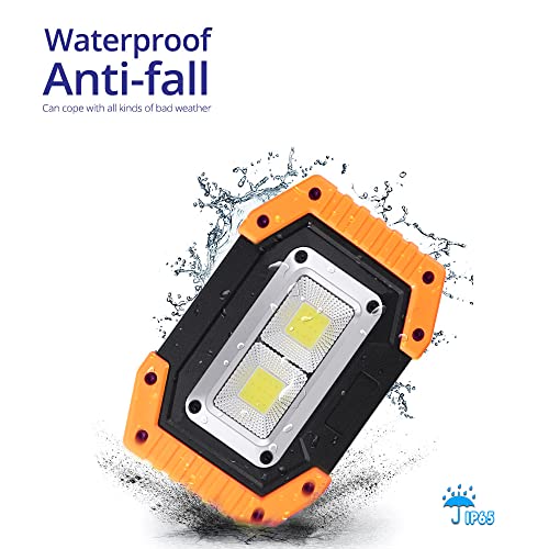 Rechargeable Work Light,FOSFIS 30W 1500 Lumens Ultra Bright Portable LED Work Lights with Stand Battery Operated Flood Light for Garage Outdoor Camping Emergency and Work Site Lighting (Yellow/2Pack) - Image 6
