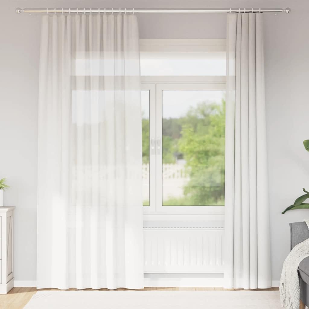 Cortinas de voile blancas, 140 x 225 cm, 2 unidades, con bolsillos para barra, cortinas semitransparentes para salón, dormitorio, cocina, protección visual y protección solar, fáciles de