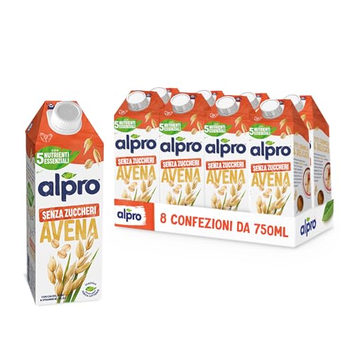 ALPRO SENZA ZUCCHERI, Bevanda all'AVENA, Alternativa Vegetale al Latte, Naturalmente Senza Lattosio,...