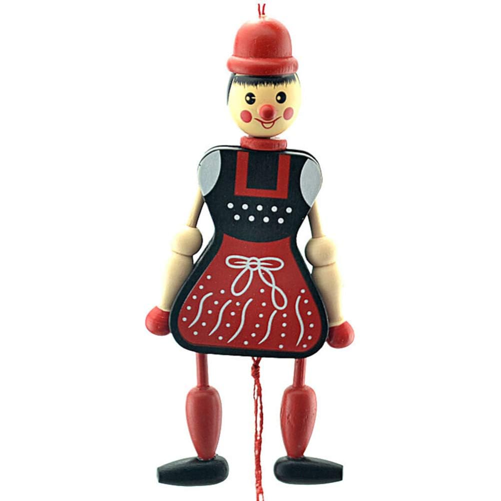 ZELVO Wood Puppets Doll Toys – Margaretha Wooden Hanging Marionette Puppet with Pull String | Movable Hands & Feet | Interactive Parent-Child Play, Educational Storytelling Toy (Pack of 1)-picture-18