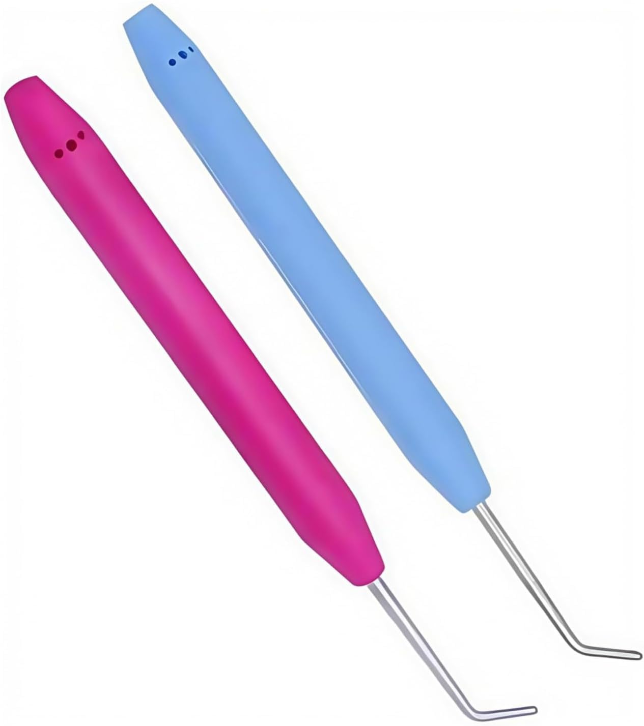 2 Pcs Knitting Loom Hook Crochet Hook for Knifty Loom Hook Tool with Handle Knitting Sewing Tools Durable and Fashion Knitting Looms and Boards (Pink and Blue)