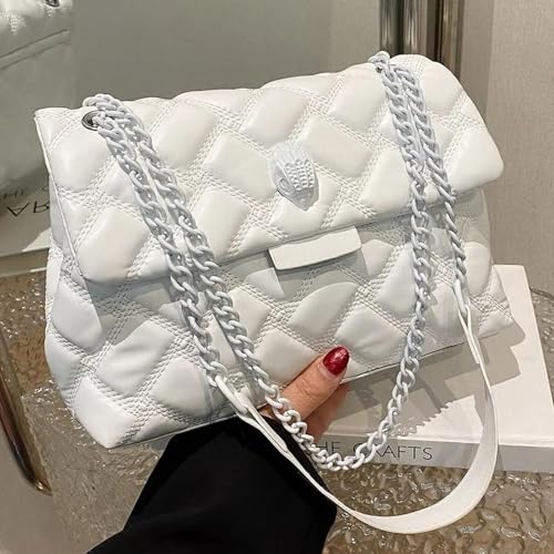 Womens Elegant Quilted Design Cute Shoulder Bag,Quilted Shoulder Bag with Chain Strap,Fashionable Leather Crossbody Purse4