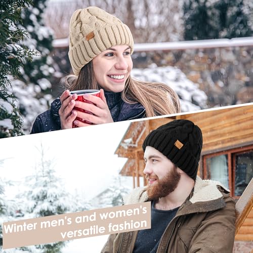 Gorro tejido de invierno para mujer 2 piezas miniatura 7