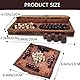 CHEYLIZI Mittelalterliches Schach-Set – Wikingerschach-Set, Holz Wikinger Schachfiguren Hnefatafl Wikinger Schach Set für Erwachsene/Kinder, Schachbrett: 22 x 22 cm, Braun