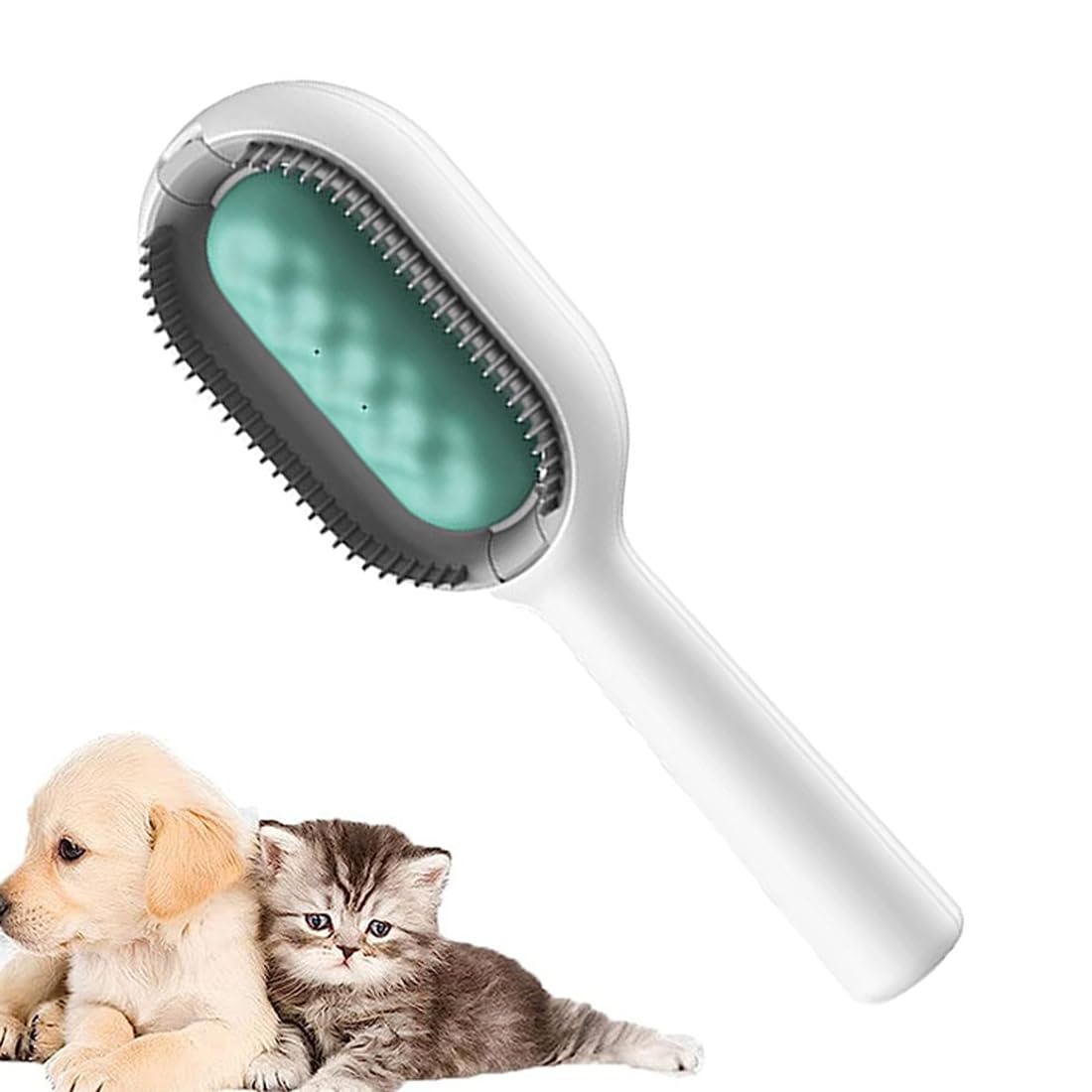 YATEICBC 1 Pcs Cepillo Multi-Funcional 4 en 1 para Limpieza de Pelo de Mascotas, Peine desenredante con depósito de Agua, depilador Universal para Perros de Pelo Largo y Corto (Azul)