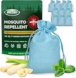 Mosquito Repellent Outdoor Patio Pouches: Natural Insect Deterrent with Citronella & Peppermint Oils - Safe for Kids & Pets - Ideal for Yard, Camping, Home & Indoor Use - 10 Hanging Portable Pouches