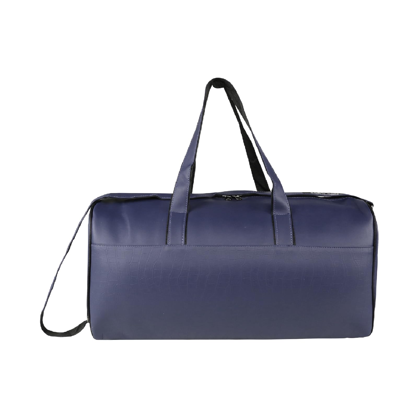 Durable Faux Leather Navy Blue 26L Duffle Bag – Spacious & Lightweight Travel Companion-image-44