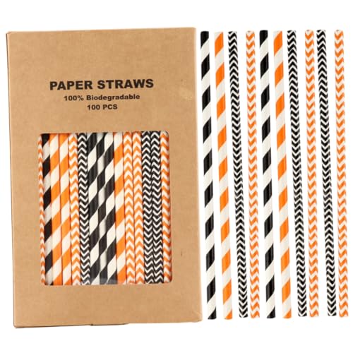 Luxshiny Set de 100 Pitillos de Papel para Halloween miniatura 1