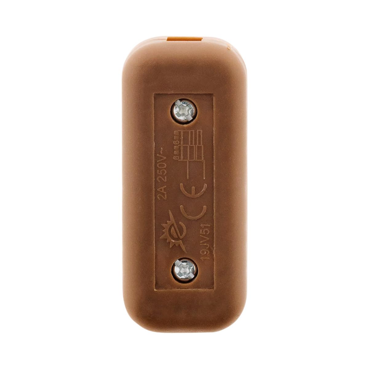 Zenitech - 2A Single Pole Light Switch - Compact and Stylish Design - Easy to Install - Dimensions 6x3x2cm - Brown - Image 2