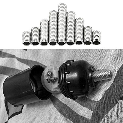Image of Lamp Pipe Nipple Kit, Including M10 70 mm /2.8 inch Length Nipples and M10 Nut Thickness 3mm / 0.12 inch, Zinc-Plated, 10 Pack