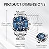OLEVS Mens Watches Big Face Silver Stainless Steel Chronograph Watch Men Classic Blue Roman Numerals Dial Analog Quartz Men's Watch Luxury Diamond Luminous Waterproof with Date Watches for Men #5