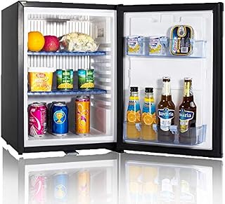 Smad 12V Fridge with Lock, 12V 240V 2 Way Fridge for Camper Van RV Truck Caravan, 12V Truck Refrigerator, No Noise, 40L, Black