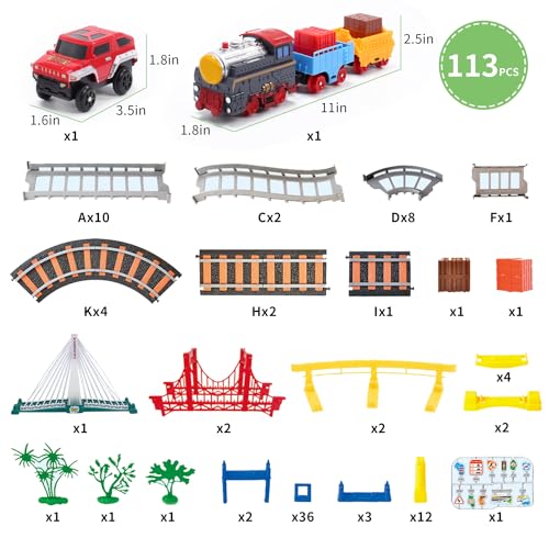 Holyfun DE11-HF-TRACKTOY Toddler Train Set Toy, Electric Train Track Playset thumb #5