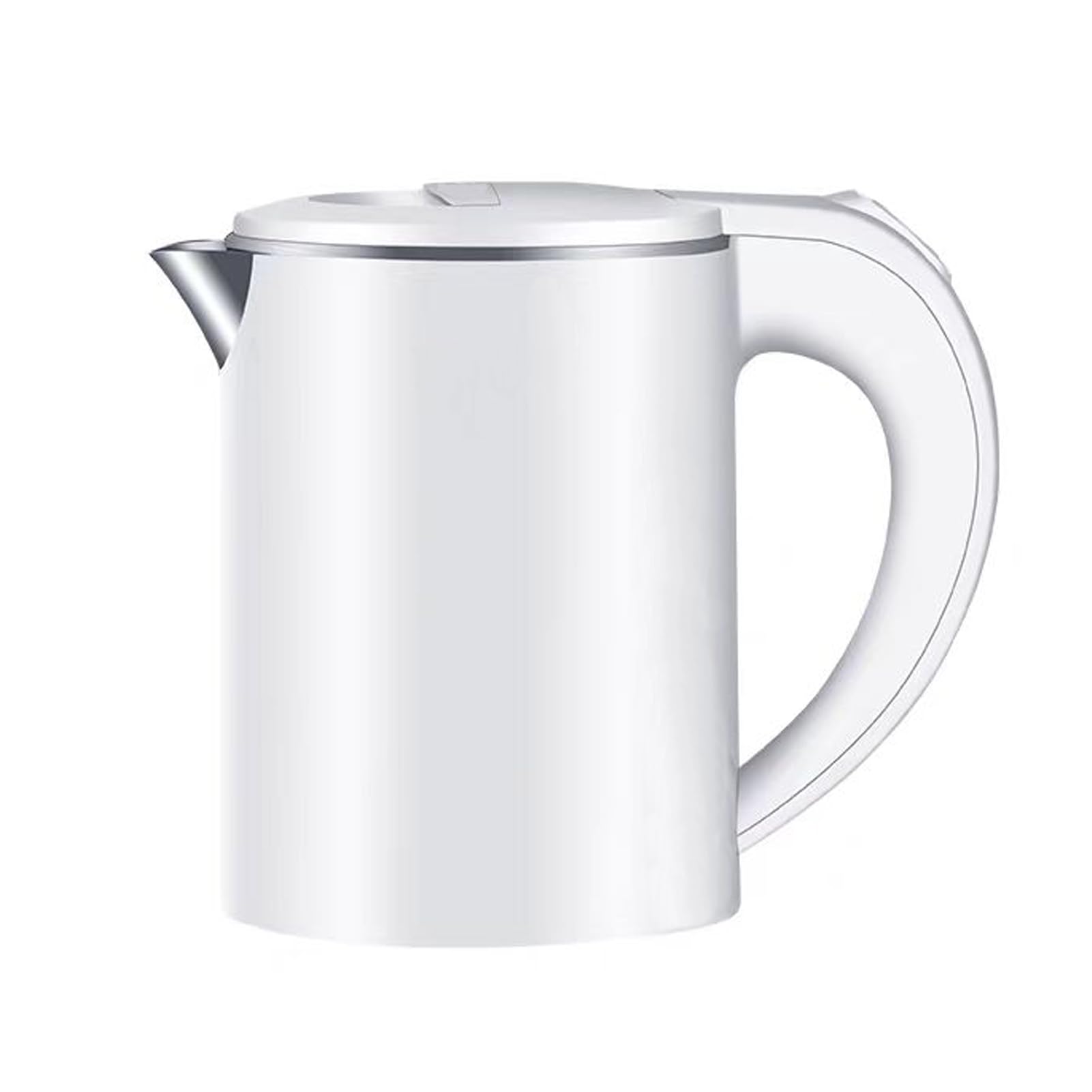Pequeña tetera eléctrica de té, calentador portátil de viaje para café, té, leche, sopa, acero inoxidable de 0.6 L, calentador por