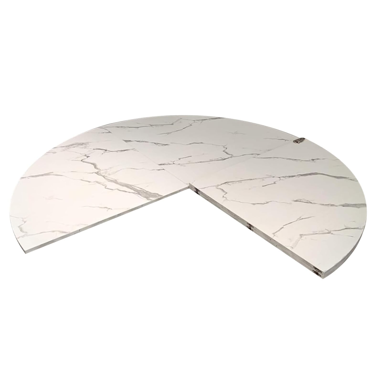Table Ronde Pliable grise 140 cm avec rallonge et quincaillerie métallique pour maison
