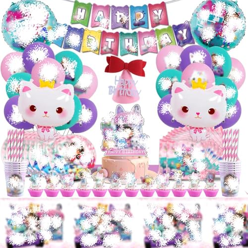 Gabb Geburtstag Deko Gabb Set für Kind Ballons Kinderfeste Deko Geburtstagshut 100 Stück Geschirr Set