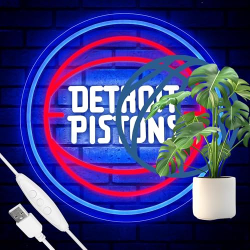 Image of Basketball Team Neon Sign, Sport Light Up Dimmable Basketball Team Logo Hanging USB Powered Led Neon Sign for Wall Decor, Bedroom, Man Cave, Party, Birthday Party Christmas Merch Deco Gift for Boys Teens Fans