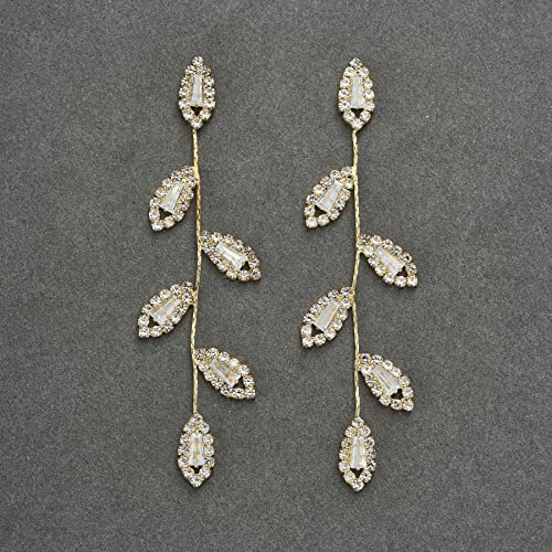 Sweetv Crystal Wedding Earrings For Brides, Bridesmaid, Bridal Earrings For Wedding, Fancy Cubic Zirconia Rhinestone Dangling Earrings For Women Prom Party Jewelry Gifts, Silver #TOP5