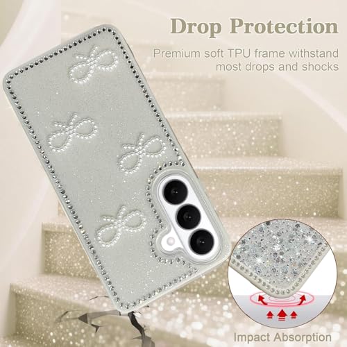 Image of DIZORO for Samsung Galaxy S26 5G case,Cute Bow Tie Aesthetic Phone Case,Trendy Slim Hard IMD Shockproof Protective Bumper Designer Phone Back Cover for Women Girls - Grey