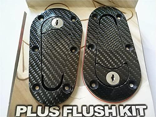 Miniatura 2 de Universal JDM fibra de carbono capó Pin Plus Flush Mount pestillo Kit de bloqueo con llaves