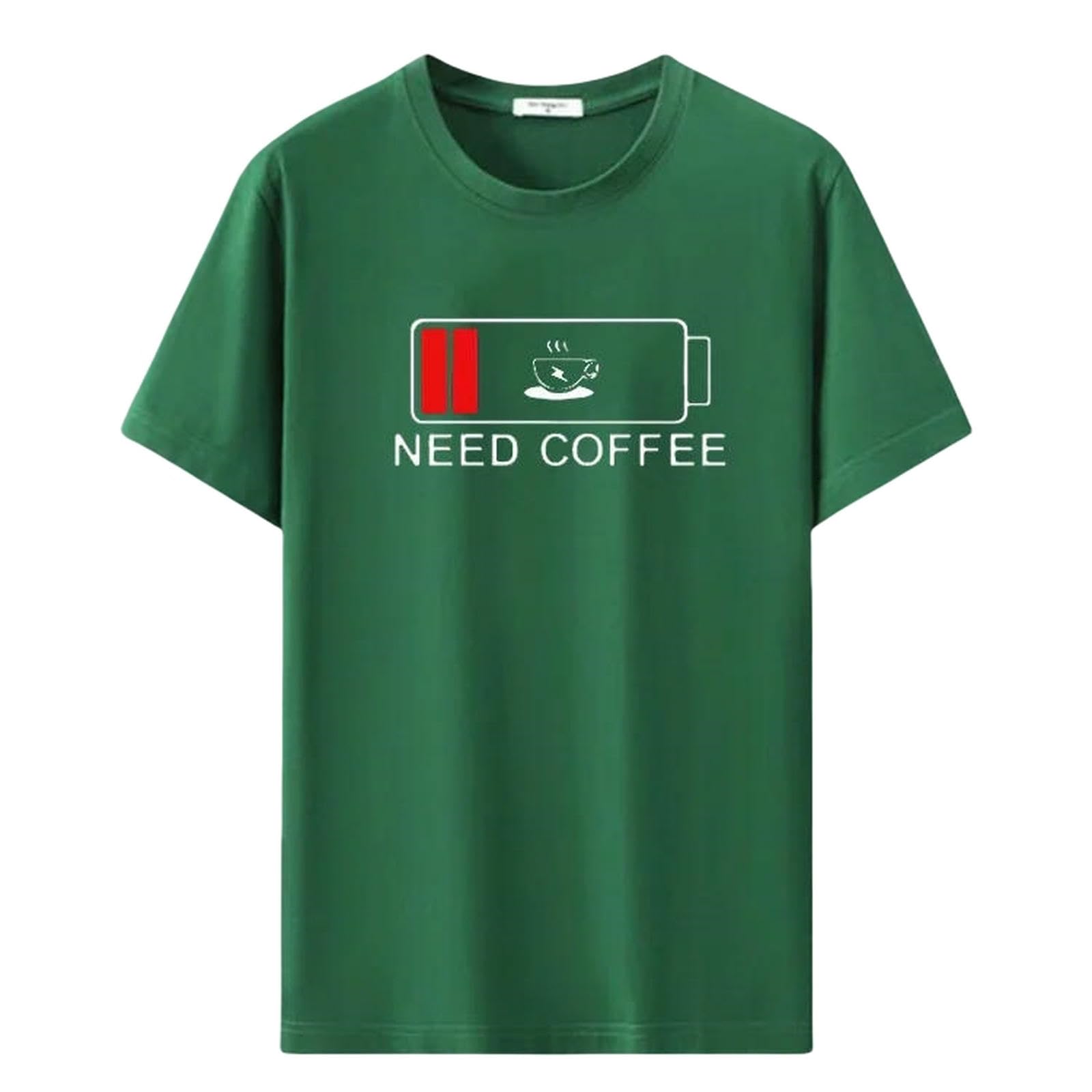 T-Shirt Homme Grande Taille 5XL 6XL 7XL en Coton Vert Ample