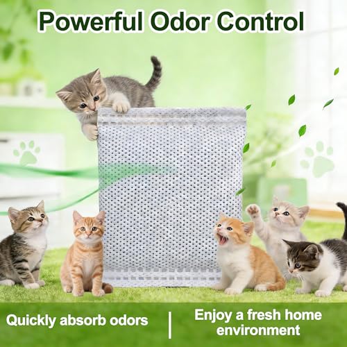 Image of NewKe 12Pcs Activated Carbon Odor Remover Refills for Hooded Cat Litter Box | Activated Charcoal Filters Replacement, Odor Eliminator for Automatic Litter Box, Filters for Pet Odor, Keep Home Fresh