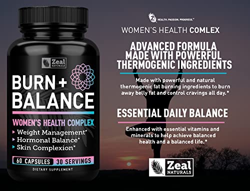 Zeal Naturals Weight Loss Support For Women + Daily Balance Vitmains (Iron, Vitamin D, Setria®, Folate) Premium Diet Support Pills For Women+ Multivitamin And Hormone Support #TOP3