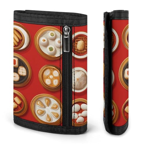 Chinese Food Custom Trifold Wallet Front Pocket Credit Card Holder with Coin Purse for Men Women Travel Gifts3