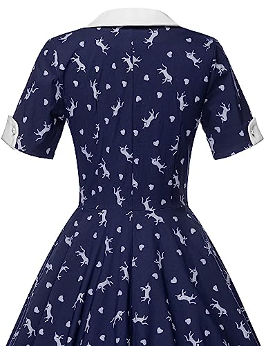Image of GownTown Womens 1950s Cape Collar Vintage Swing Stretchy Dresses