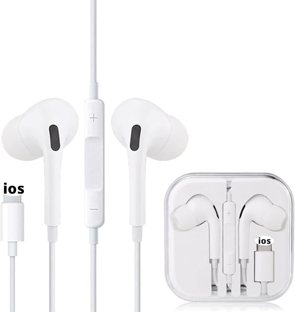 Wired Bluetooth Earphones, Wired Stereo Sound Headphones for iPhone with Microphone and Volume Control, earphone Compatible with iPhone 13 Pro/12/12 Pro/11/XS/XS Max/XR/X/SE/8/7/7 Plus