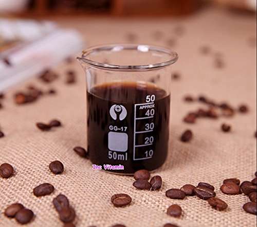 Ainest Coffee Measuring Cup Glass Beaker Espresso Graduated Borosilicate Laboratory Lab 2 pc,100ml Measuring Cup Beaker