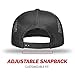 Richardson Unisex 511 Flatbill Trucker Adjustable Snapback Baseball Cap, Solid Black, One Size Fits Most