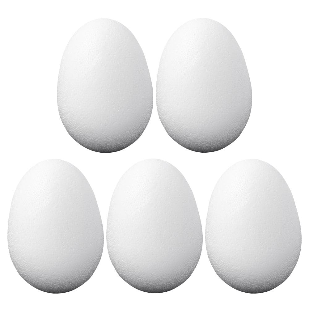 Ideen mit Herz | Styropor-Eier | 5er Pack | 10 cm hoch, Ø ca. 7 cm | Rohlinge zum Basteln