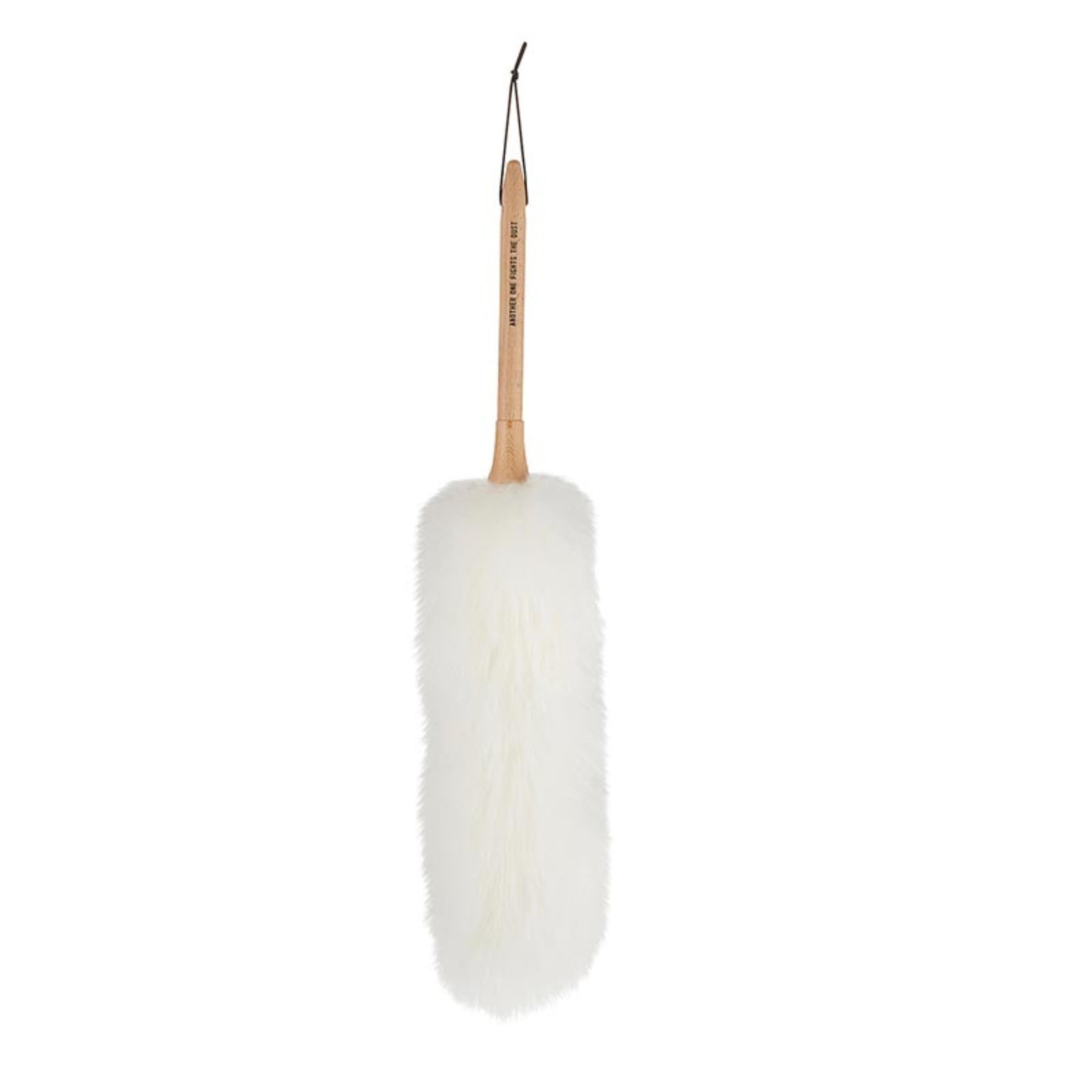 Santa Barbara Design Studio Plumero de lana de cordero con mango cómodo de bambú y lazo de cuero para colgar, 61 cm de largo, combate el polvo