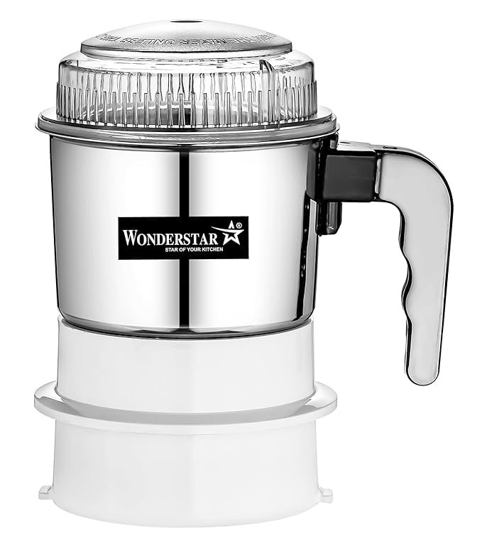 sujatha mixer grinder jars (suitable sujata chutney 400ml)|| aluminium alloy white base ||ss304 double blade ||6 fin rubber coupler ||fits sujata powermatic, supermix, dynamix, frrotmix, jmg