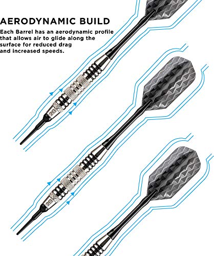 Viper Bobcat Adjustable Weight Soft Tip Darts with Storage/Travel Case: Nickel Silver Plated, Black Rings, 16-19 Grams - Image 3