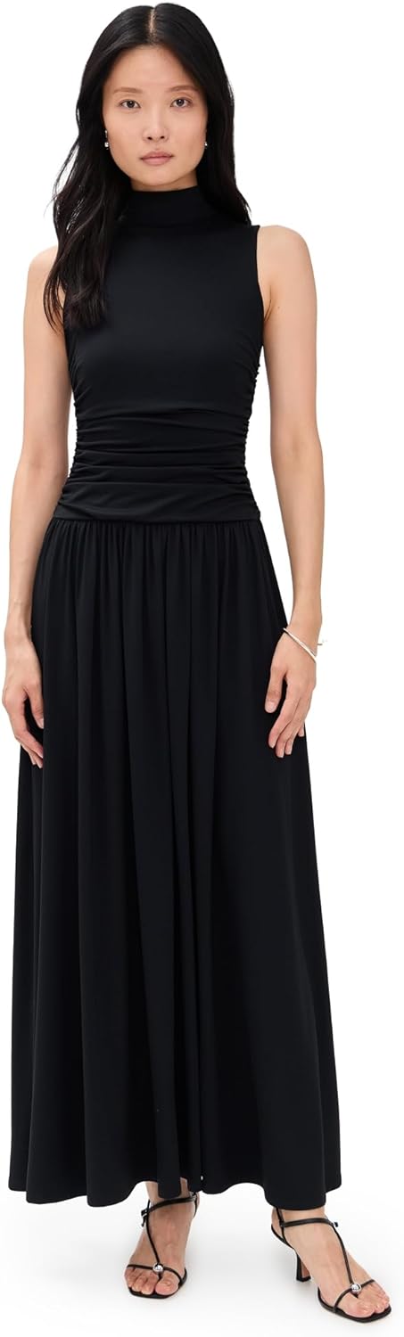 Susana Monaco Women's Mock Neck Sleeveless Drop Waist Dress 42"