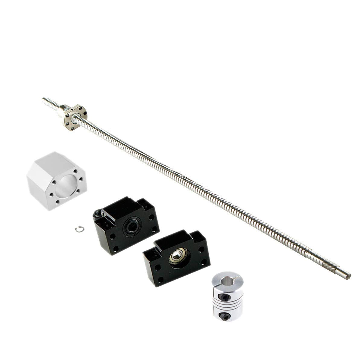 Rail linéaire SBR16 - Kit de roulement linéaire 300/500/600 mm et SFU1605 300/500/600 mm - Axes de déviation avec BK/BF12 et embrayage - DSG16H pour machines automatisées