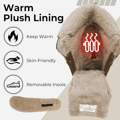 Mishansha Men's Winter Snow Boots Waterproof Insulated Hiking Boot for Men Cold Weather Outdoor Trekking Anti-Slip Warm Shoes Size 6.5 Umber Brown4