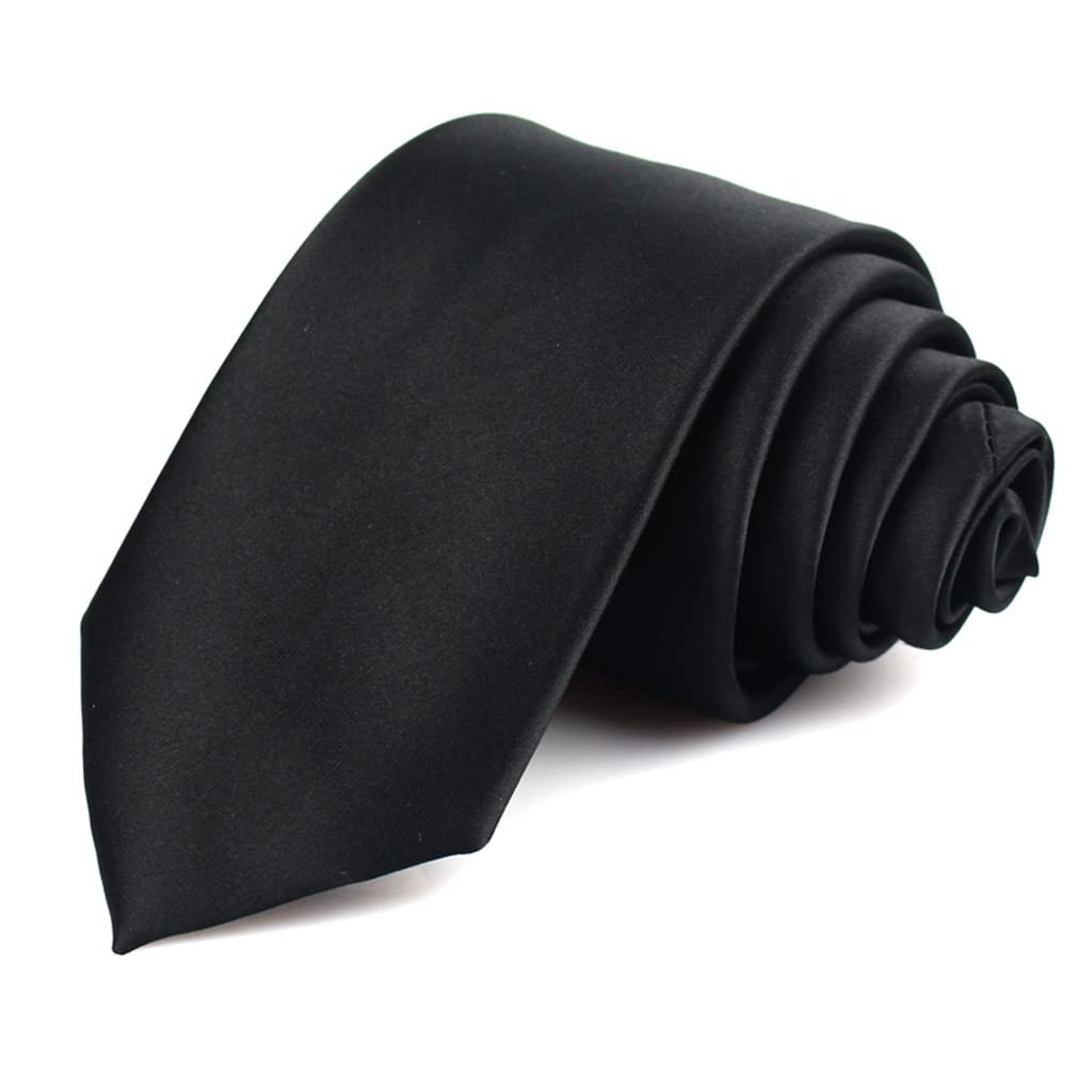 Corbata negra para hombre, corbata informal para traje de negocios, corbata para hombre de 7 cm, corbata delgada para boda para hombre